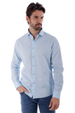 Barabas Wholesale Men's Linen Lightweight Button Down Long Sleeve Shirt 4B37 Blue
