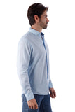 Barabas Wholesale Men's Linen Lightweight Button Down Long Sleeve Shirt 4B37 Blue