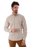 Barabas Wholesale Men's Linen Lightweight Button Down Long Sleeve Shirt 4B37 Khaki