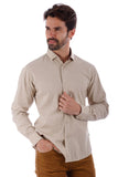 Barabas Wholesale Men's Linen Lightweight Button Down Long Sleeve Shirt 4B37 Khaki