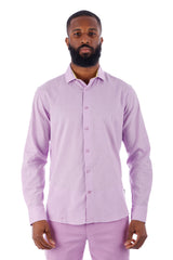 Barabas Wholesale Men's Linen Lightweight Button Down Long Sleeve Shirt 4B37 Lavender
