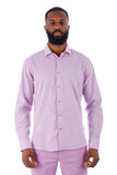 Barabas Wholesale Men's Linen Lightweight Button Down Long Sleeve Shirt 4B37 Lavender