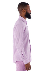 Barabas Wholesale Men's Linen Lightweight Button Down Long Sleeve Shirt 4B37 Lavender