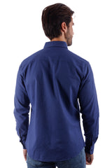 Barabas Wholesale Men's Linen Lightweight Button Down Long Sleeve Shirt 4B37 Blue