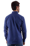 Barabas Wholesale Men's Linen Lightweight Button Down Long Sleeve Shirt 4B37 Blue