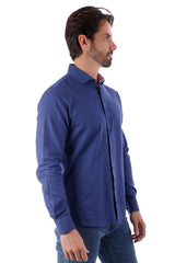 Barabas Wholesale Men's Linen Lightweight Button Down Long Sleeve Shirt 4B37 Blue