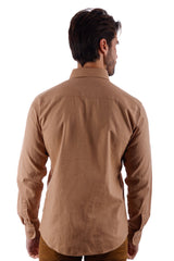 Barabas Wholesale Men's Linen Lightweight Button Down Long Sleeve Shirt 4B37 Mocha