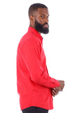 Barabas Wholesale Men's Linen Lightweight Button Down Long Sleeve Shirt 4B37 Red