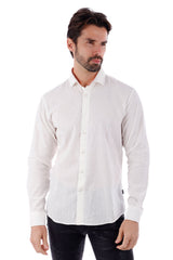 Barabas Wholesale Men's Linen Lightweight Button Down Long Sleeve Shirt 4B37 White