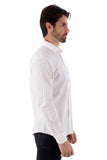 Barabas Wholesale Men's Linen Lightweight Button Down Long Sleeve Shirt 4B37 White