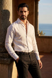 Barabas Wholesale Men's Linen Lightweight Button Down Long Sleeve Shirt 4B37 White