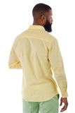 Barabas Wholesale Men's Linen Lightweight Button Down Long Sleeve Shirt 4B37 Yellow