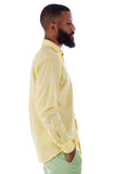 Barabas Wholesale Men's Linen Lightweight Button Down Long Sleeve Shirt 4B37 Yellow