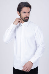 Barabas Wholesale Men's Metallic Button Down Long Sleeve Shiny Shirt 4B38 White