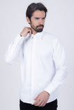 Barabas Wholesale Men's Metallic Button Down Long Sleeve Shiny Shirt 4B38 White