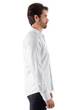 BARABAS Men's Metallic Button Down Long Sleeve Shiny Shirt 4B38 White
