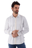 Barabas Wholesale Men's Geometric Print Button Down Long Sleeve Shirt 4B41 Tan