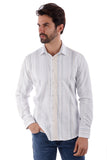 Barabas Wholesale Men's Geometric Print Button Down Long Sleeve Shirt 4B41 Tan