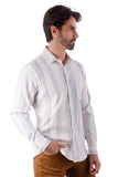 Barabas Wholesale Men's Geometric Print Button Down Long Sleeve Shirt 4B41 Wine