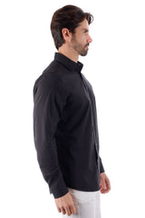 Barabas Wholesale Men's Solid Color Button Down Long Sleeve Shirt 4B410 Black