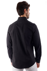Barabas Wholesale Men's Solid Color Button Down Long Sleeve Shirt 4B410 Black