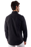 Barabas Wholesale Men's Solid Color Button Down Long Sleeve Shirt 4B410 Black