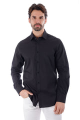 Barabas Wholesale Men's Solid Color Button Down Long Sleeve Shirt 4B410 Black