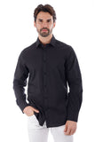 Barabas Wholesale Men's Solid Color Button Down Long Sleeve Shirt 4B410 Black