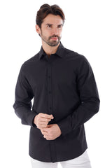 Barabas Wholesale Men's Solid Color Button Down Long Sleeve Shirt 4B410 Black