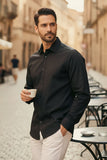 Barabas Wholesale Men's Solid Color Button Down Long Sleeve Shirt 4B410 Black
