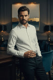 Barabas Wholesale Men's Solid Color Button Down Long Sleeve Shirt 4B410 White