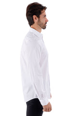 Barabas Wholesale Men's Solid Color Button Down Long Sleeve Shirt 4B410 White