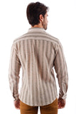 Barabas Wholesale Men's Knitted Fabric Button Down Long Sleeve Shirt 4B42 Beige Green
