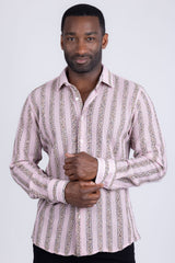 Barabas Wholesale Men's Knitted Fabric Button Down Long Sleeve Shirt 4B42 Pink