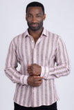 Barabas Wholesale Men's Knitted Fabric Button Down Long Sleeve Shirt 4B42 Pink