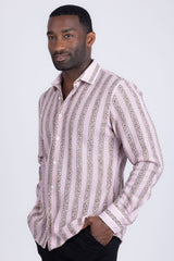 Barabas Wholesale Men's Knitted Fabric Button Down Long Sleeve Shirt 4B42 Pink