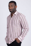 Barabas Wholesale Men's Knitted Fabric Button Down Long Sleeve Shirt 4B42 Pink