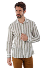 Barabas Wholesale Men's Knitted Fabric Button Down Long Sleeve Shirt 4B42 Green