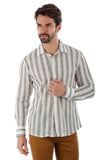 Barabas Wholesale Men's Knitted Fabric Button Down Long Sleeve Shirt 4B42 Green