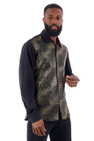Barabas Wholesale Men's Polka Dot Linear Geometric Long Sleeve Shirt 4B43 Gold