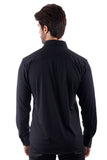 Barabas Wholesale Men's Polka Dot Linear Geometric Long Sleeve Shirt 4B43 Black