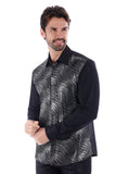 Barabas Wholesale Men's Polka Dot Linear Geometric Long Sleeve Shirt 4B43 Black