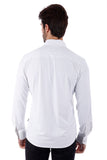 Barabas Wholesale Men's Polka Dot Linear Geometric Long Sleeve Shirt 4B43 White