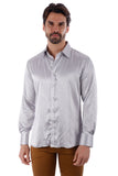 Barabas Wholesale Men's Symmetrical Circular Pattern Long Sleeve Shirts 4B56 Silver