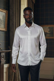 Barabas Wholesale Men's Symmetrical Circular Pattern Long Sleeve Shirts 4B56 White