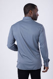 Barabas Wholesale Men's Slim-fit Stretch Button Down Long Sleeve Shirts 4B61 Dark Grey