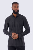 Barabas Wholesale Men's Striped Stretchable Button Down Long Sleeve Shirts 4B62 Black