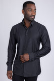 Barabas Wholesale Men's Striped Stretchable Button Down Long Sleeve Shirts 4B62 Black White