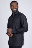 Barabas Wholesale Men's Striped Stretchable Button Down Long Sleeve Shirts 4B62 Black White