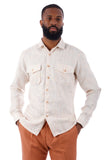Barabas Wholesale Men's Stretchy See-through Wool Long Sleeve Shirts 4B72 Cream